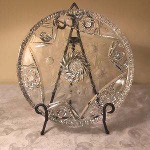12” crystal cake plate